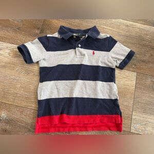 Polo Ralph Laurens kids 3T
Striped Kids Polo Shirt - Navy, Gray, and Red